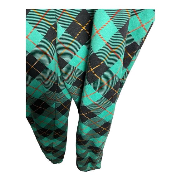 Shinesty Green & Black FrenchTerry Cloth Plaid‎ Overalls Size XL 90s Vibes - Picture 14 of 15